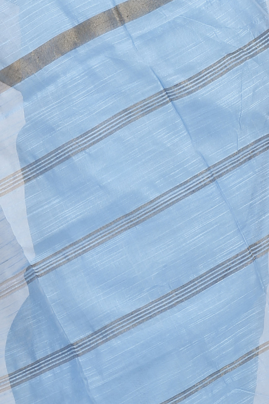 Sky Blue Blended Cotton Toshini Hand Loom Saree (1183)